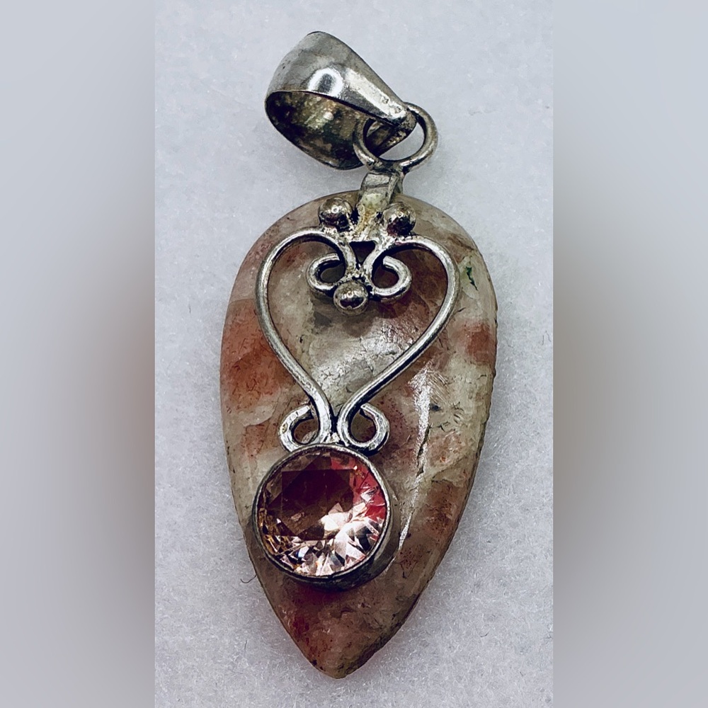 Artistic Morganite Sterling Silver Pendant